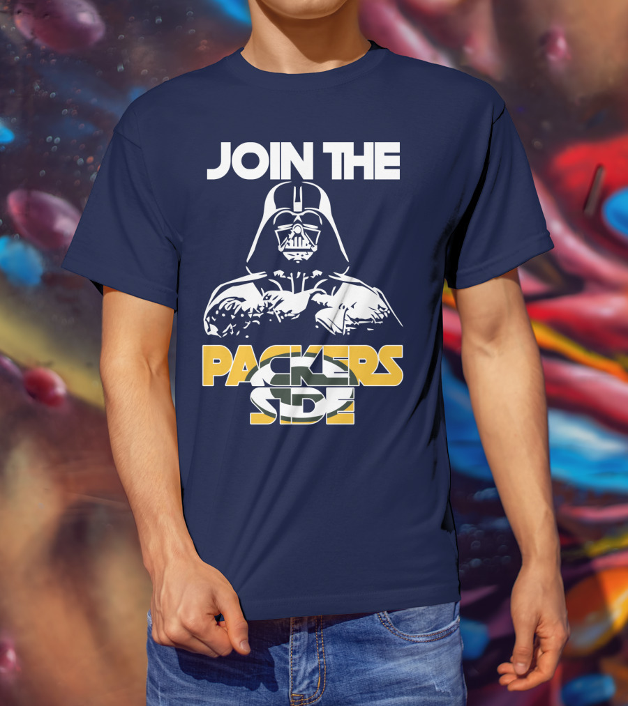 JOIN THE PACKERS SIDE Darth Vader Packers Fan Crossover T-Shirt