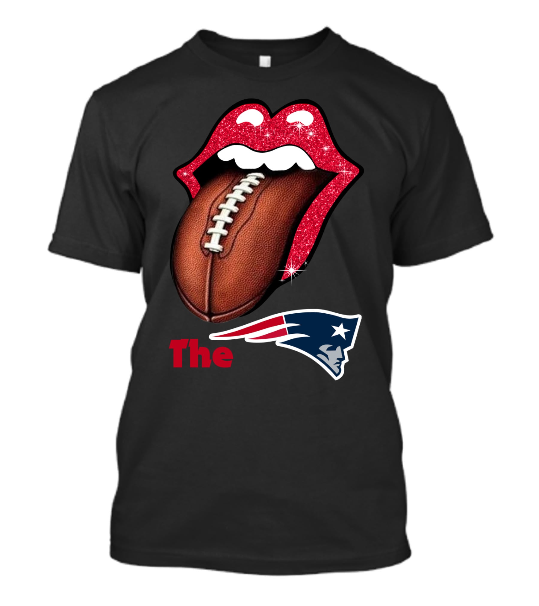 The SMILE Patriots Football Lips Fan T-Shirt
