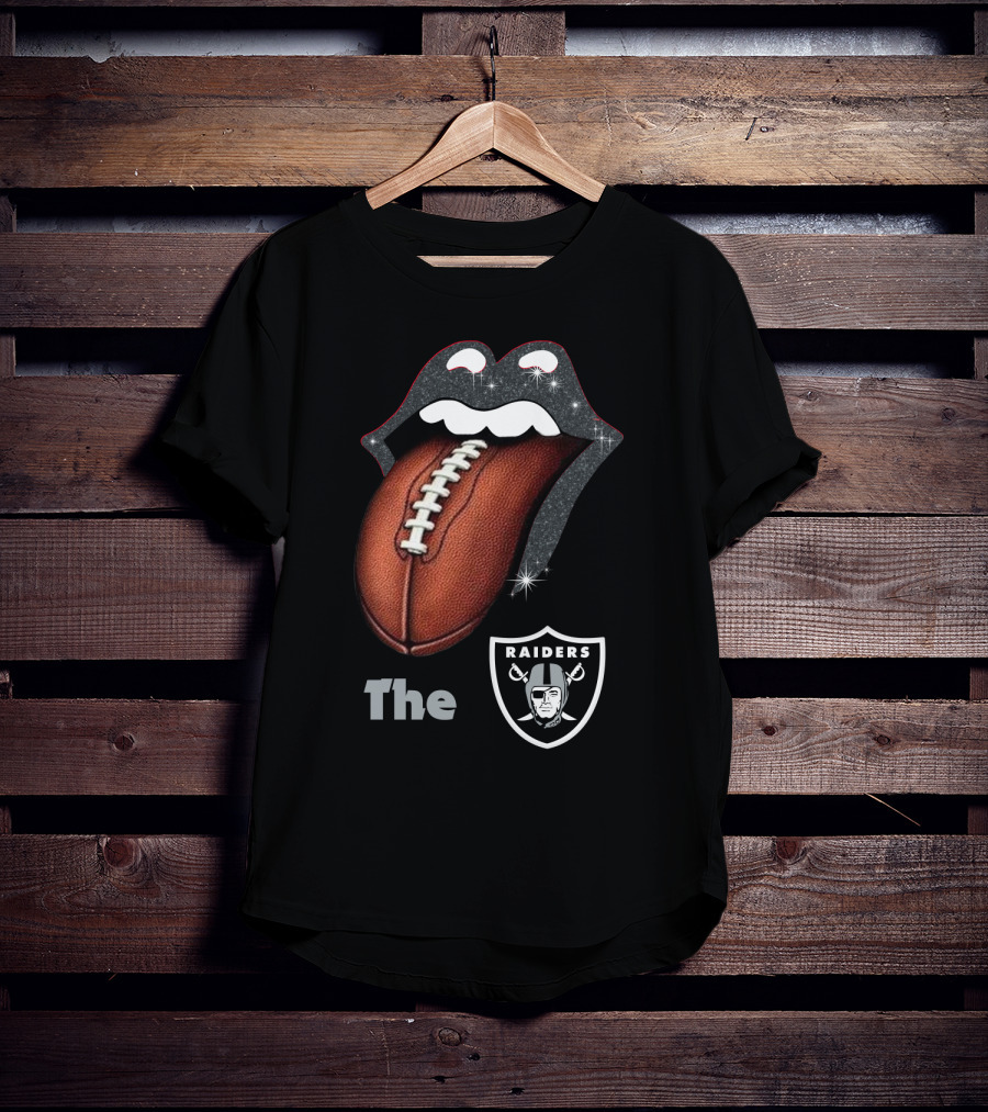 The Raiders Football Smile With Tongue And Shield T-Shirt