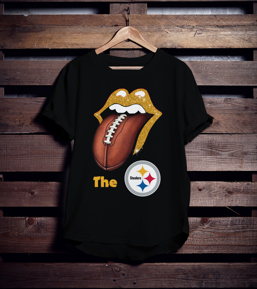 The Steelers Football Glitter Tongue T-Shirt