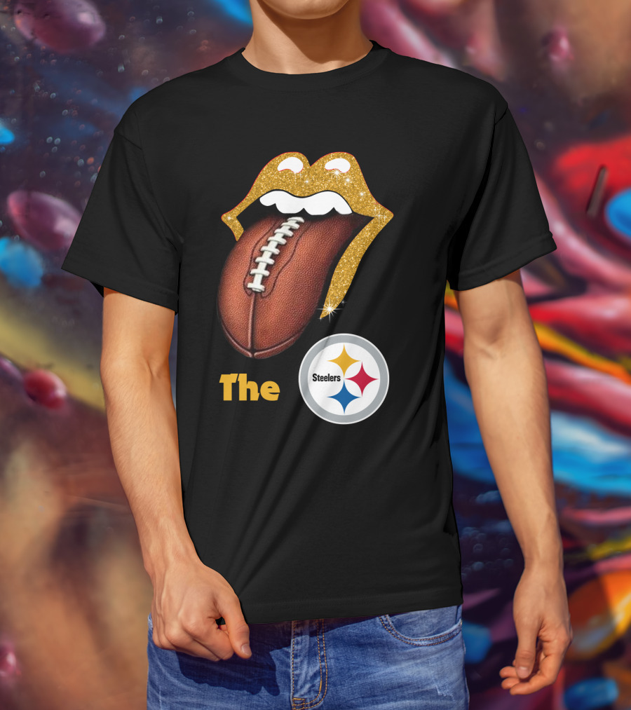 The Steelers Football Glitter Tongue T-Shirt