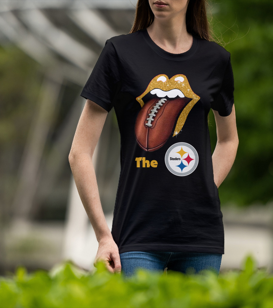 The Steelers Football Glitter Tongue T-Shirt