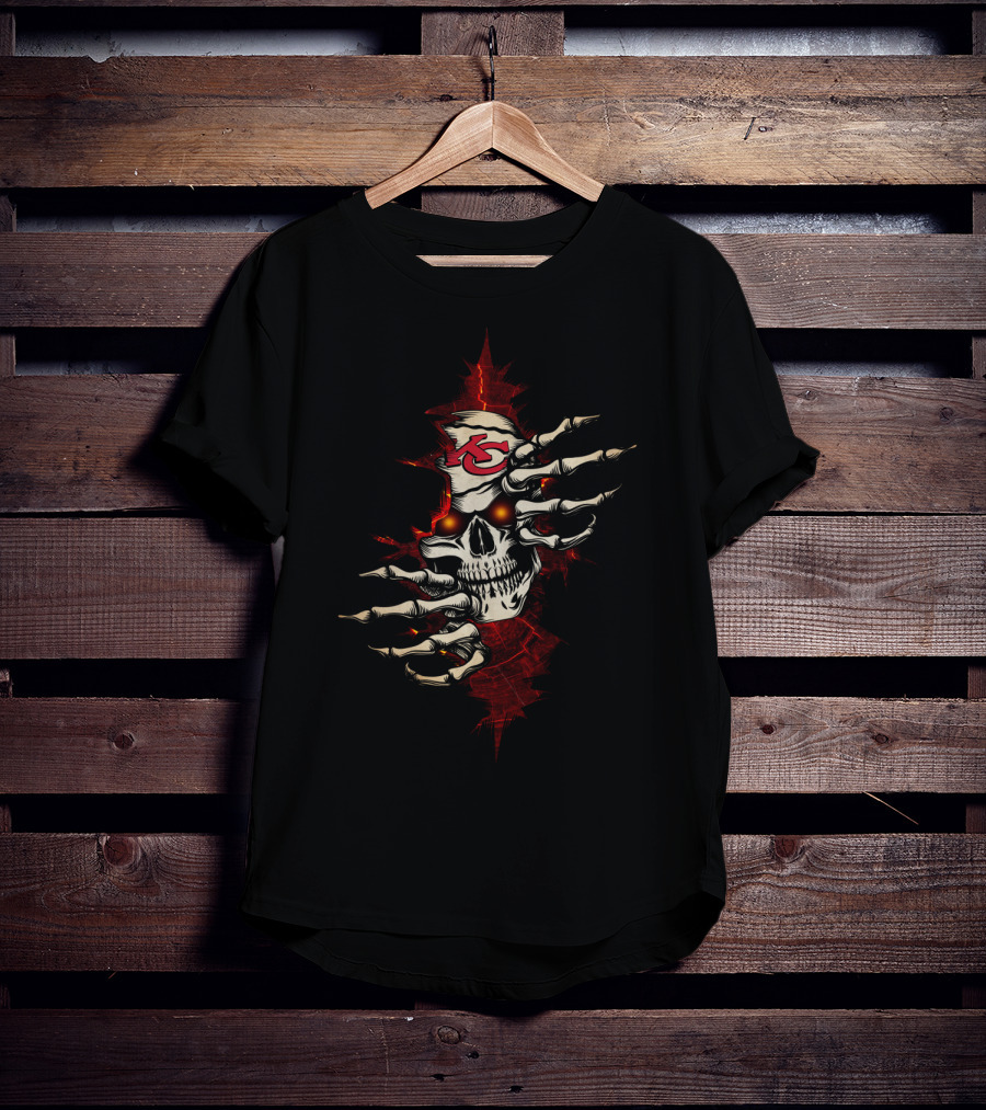 Skull Chiefs Halloween Football Fan Teespookimum T-Shirt
