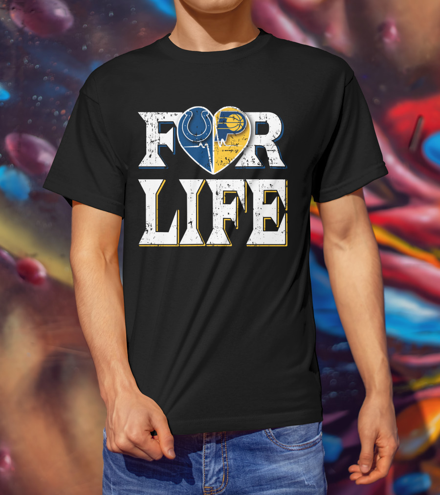 For Life Colts Pacers Heart T-Shirt
