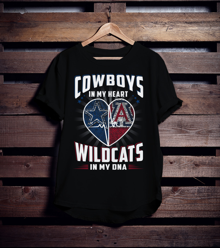 Cowboys IN My Heart Wildcats IN My Dna T-Shirt