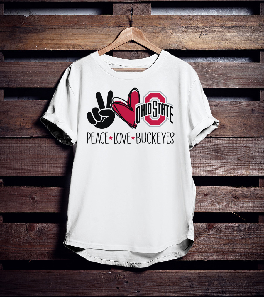 Ohio State Peace Love Buckeyes T-Shirt