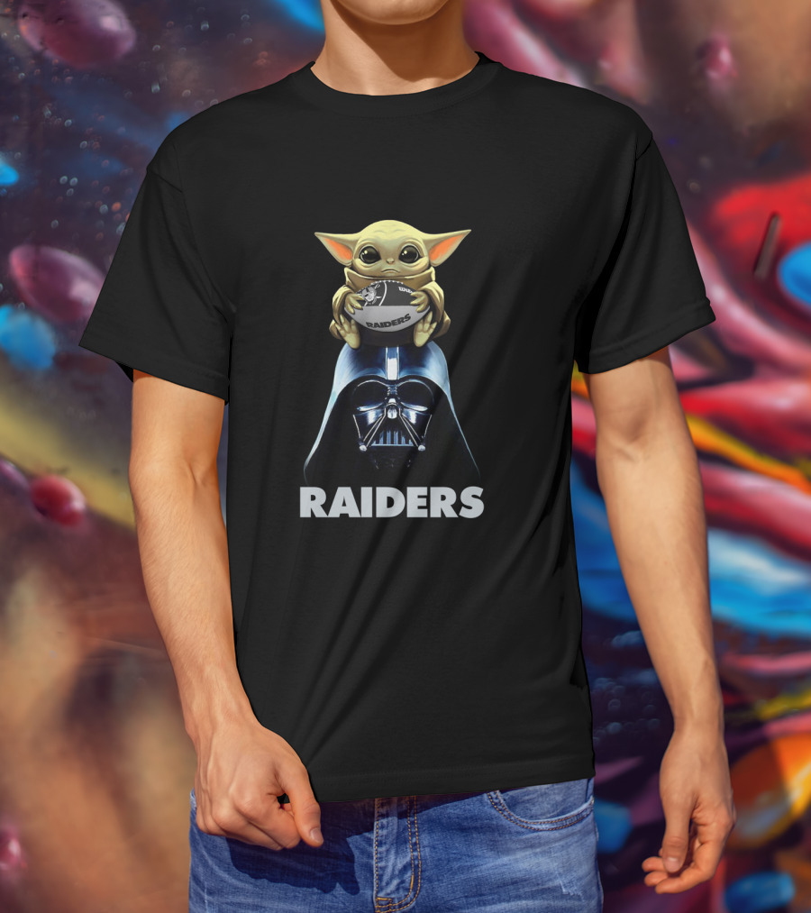 Raiders Baby Yoda Darth Vader Football Nfl T-Shirt