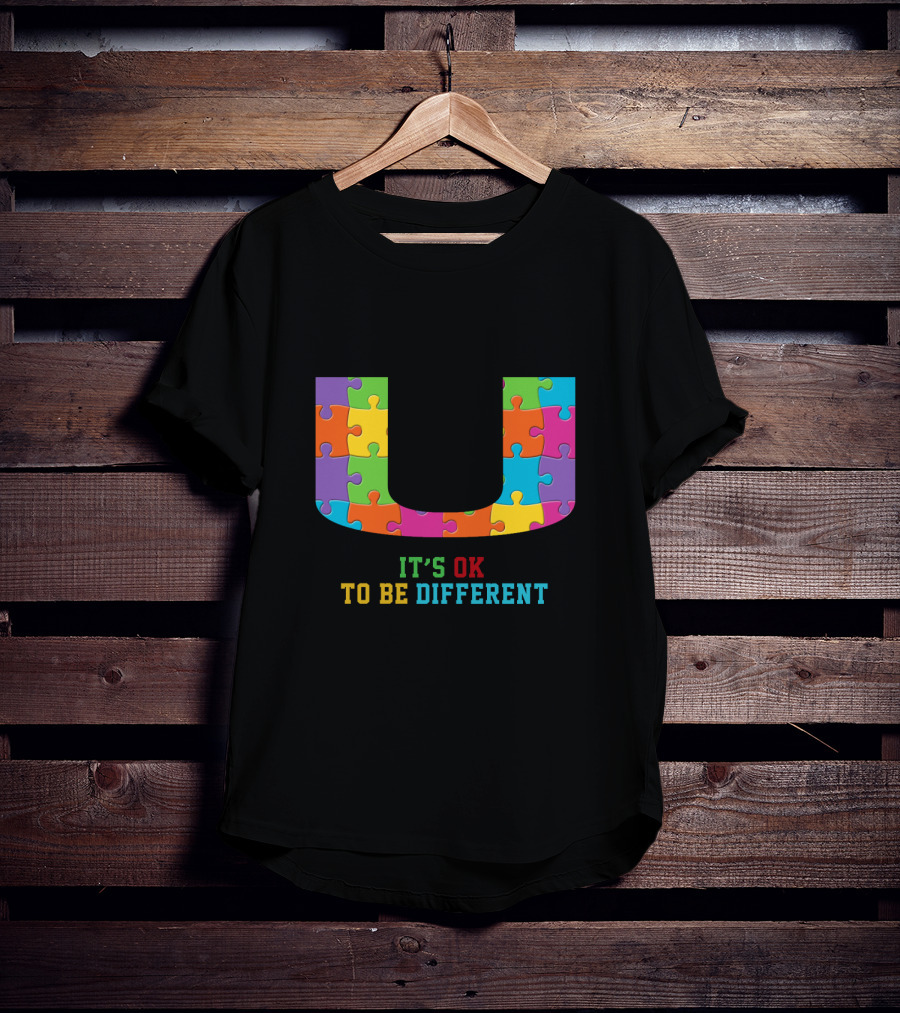 U It's Ok To Be Different Puzzle Pieces T-Shirt