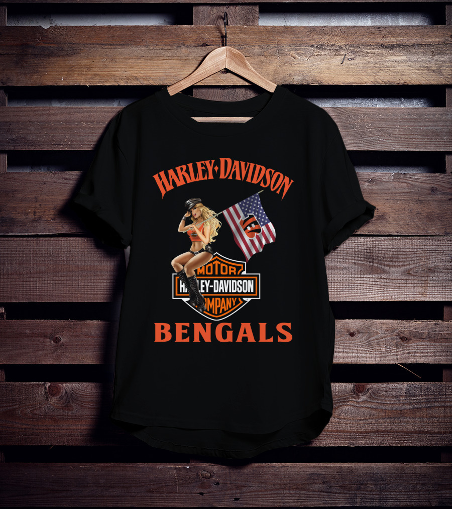 Harley Davidson Motor Company Bengals Nflcb1 T-Shirt