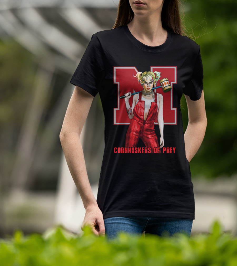 Cornhuskers Of Prey N Logo With Character Mallet T-Shirt