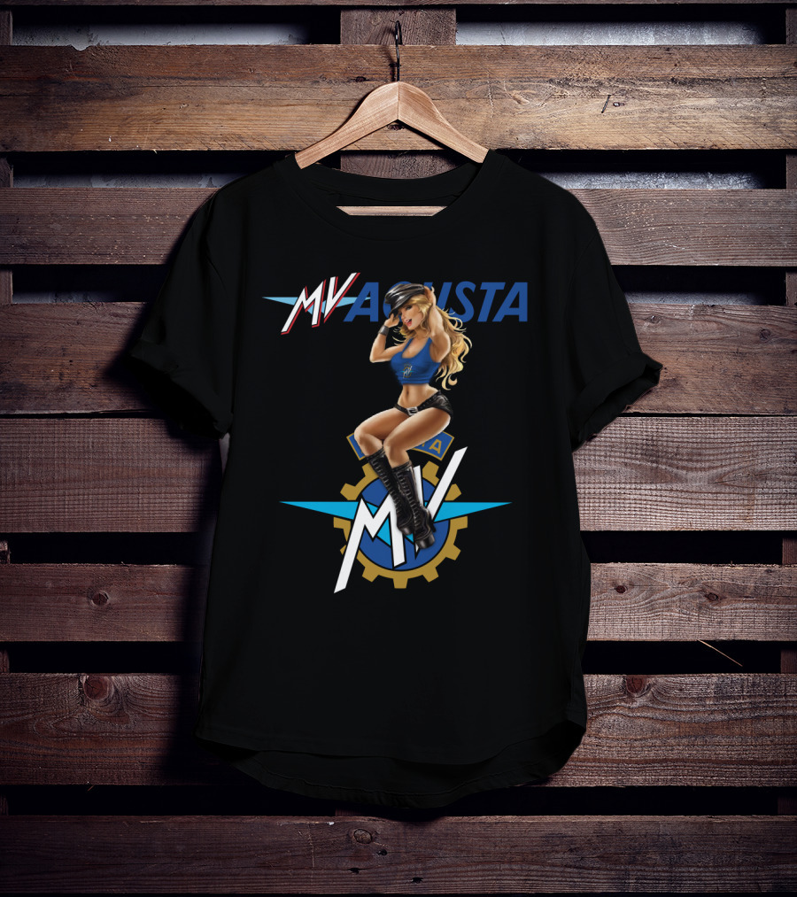Mv Agusta Motorcycle Pin-Up Girl Graphic Dh T-Shirt