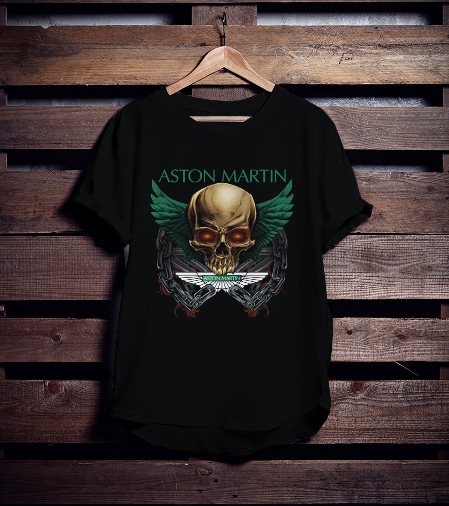 Aston Martin Winged Skull And Chains T-Shirt