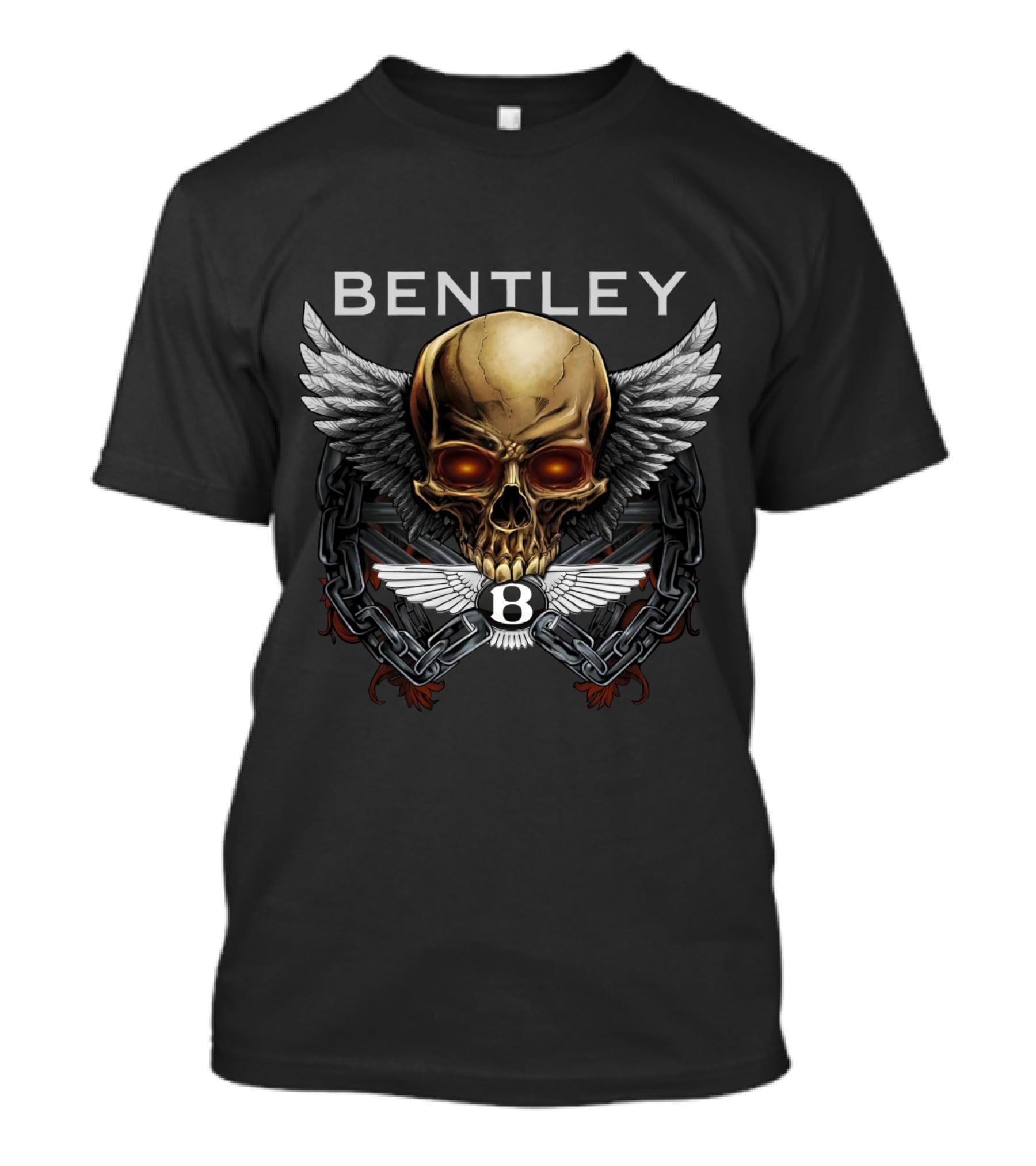 Bentley Skull Wings Chains Emblem Bold Design Dh T-Shirt