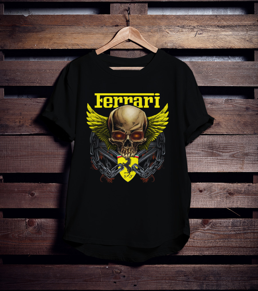 Ferrari Dh 22 Skull Wings Chains Sf T-Shirt