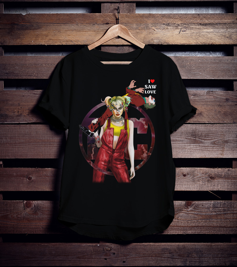 Harley Quinn Joker I Heart Saw Love T-Shirt