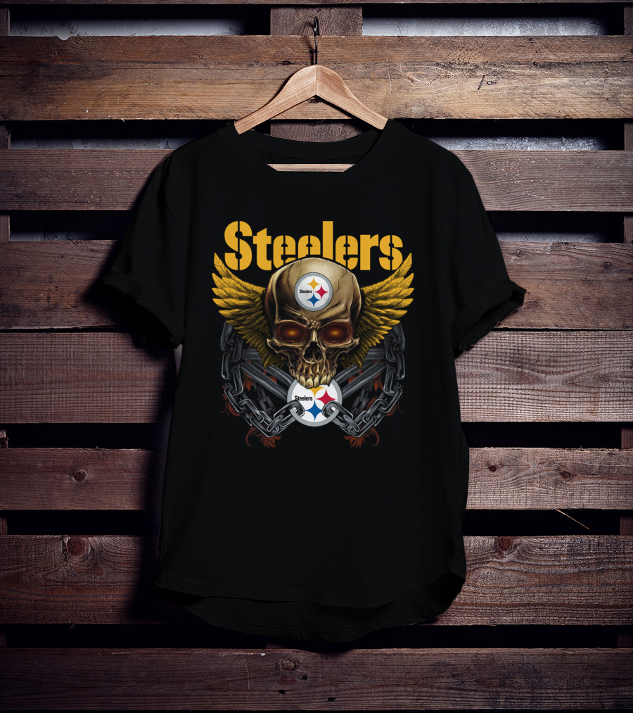 Steelers Skull Wings Chain T-Shirt