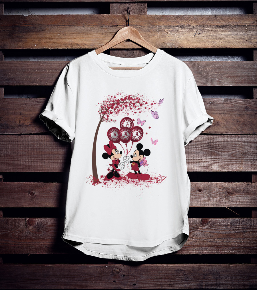 Ncaa Alabama Crimson Tide Minnie And Mickey Balloons T-Shirt
