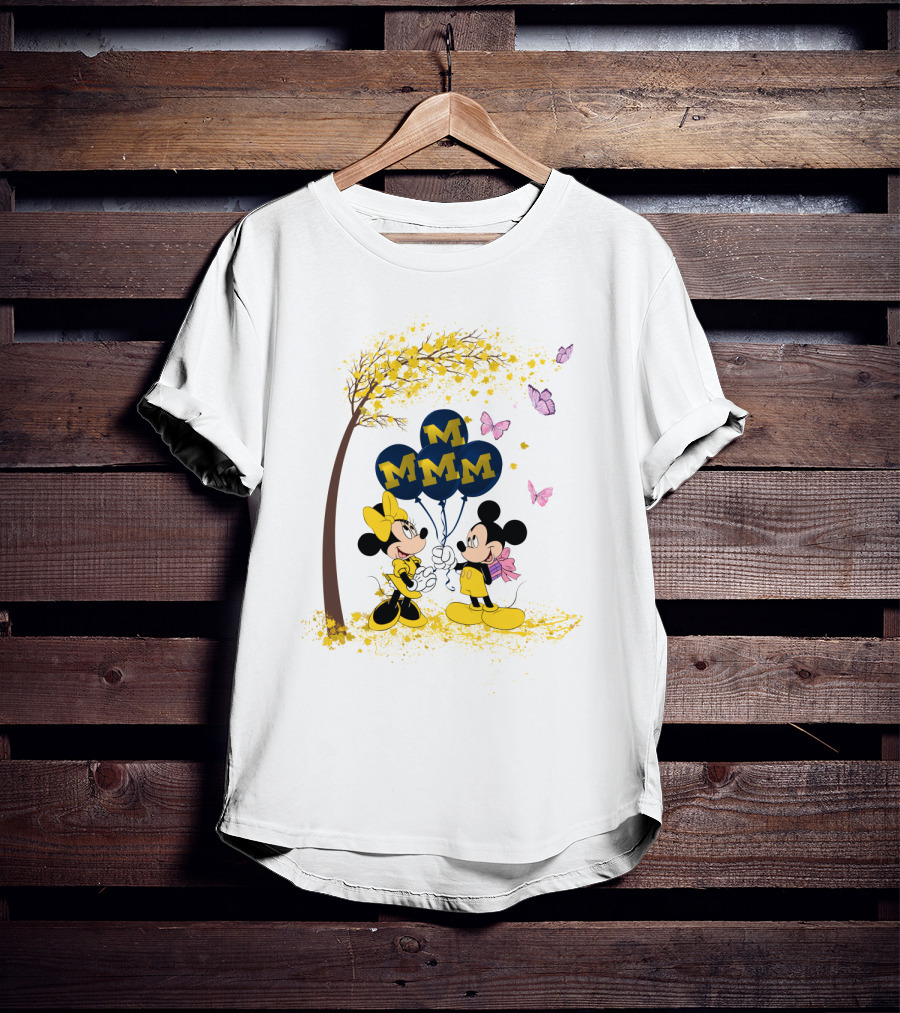 Ncaa Michigan Wolverines Minnie Mickey Balloons T-Shirt