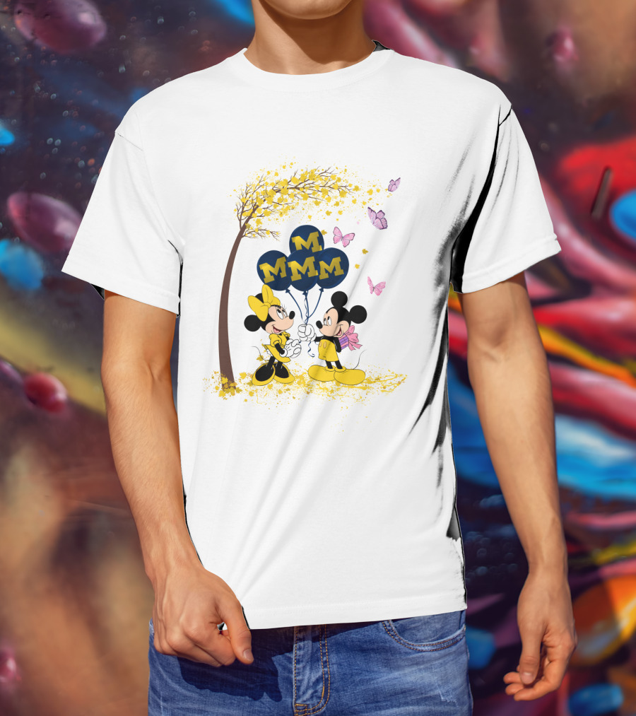Ncaa Michigan Wolverines Minnie Mickey Balloons T-Shirt
