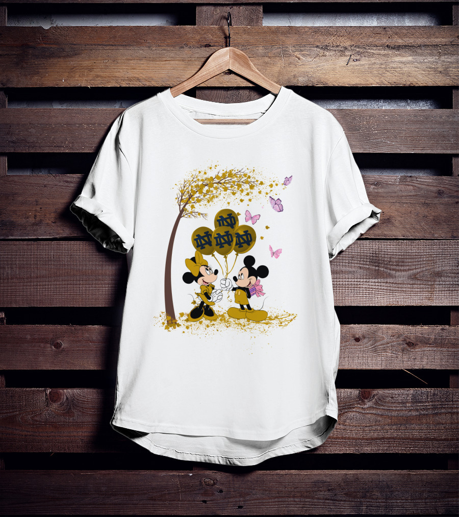 Ncaa Notre Dame Fighting Irish Minnie And Mickey Balloons T-Shirt
