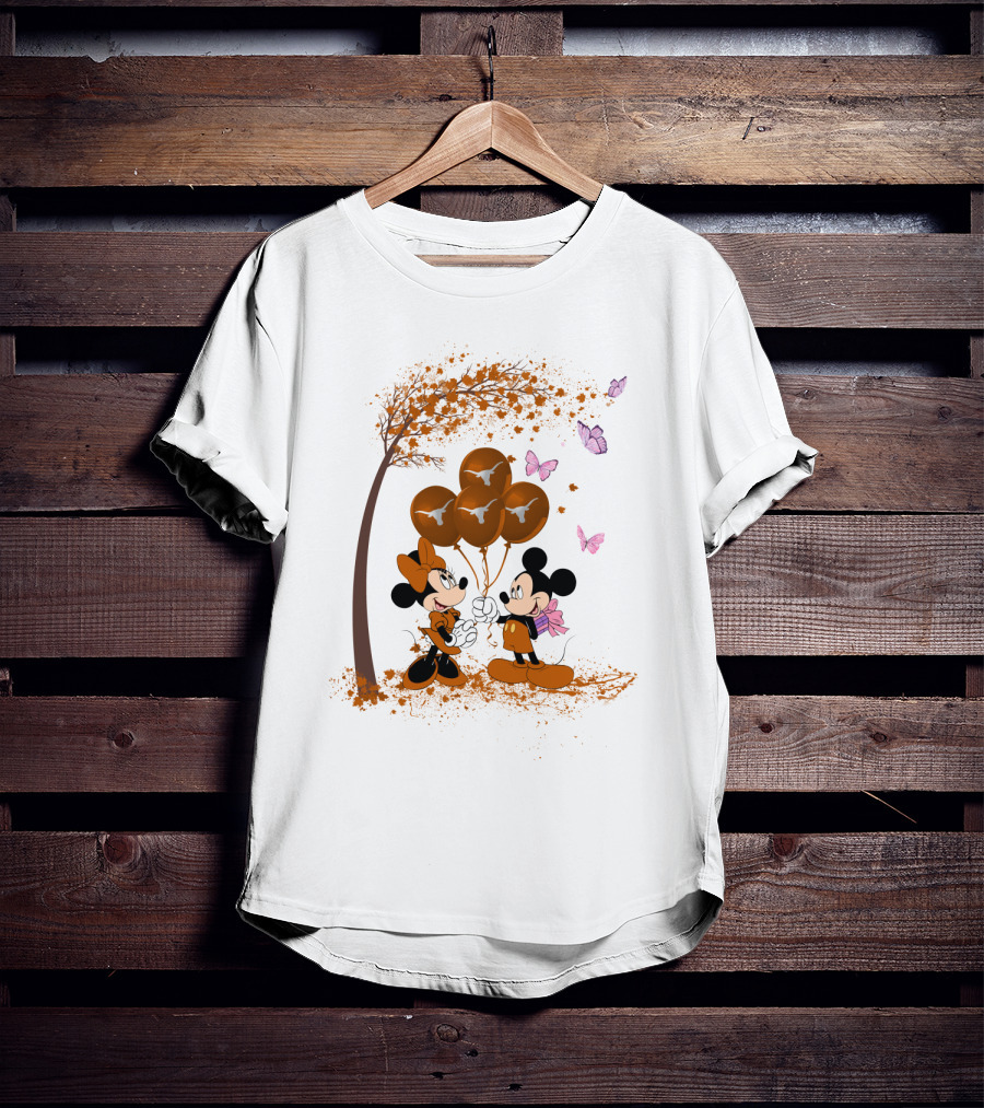 Ncaa Texas Longhorns Mickey Minnie Balloons T-Shirt
