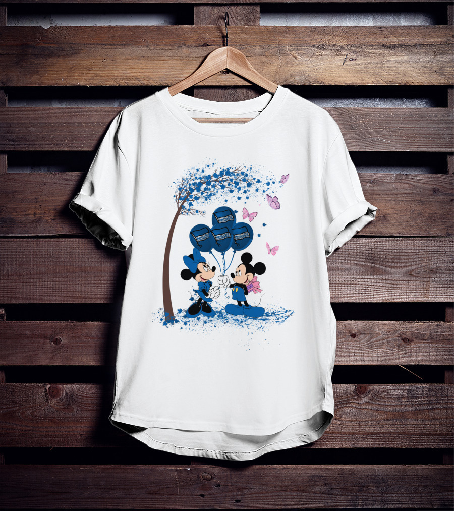 Hertha BSC Mickey And Minnie Tree Balloons Butterfly Scene T-Shirt