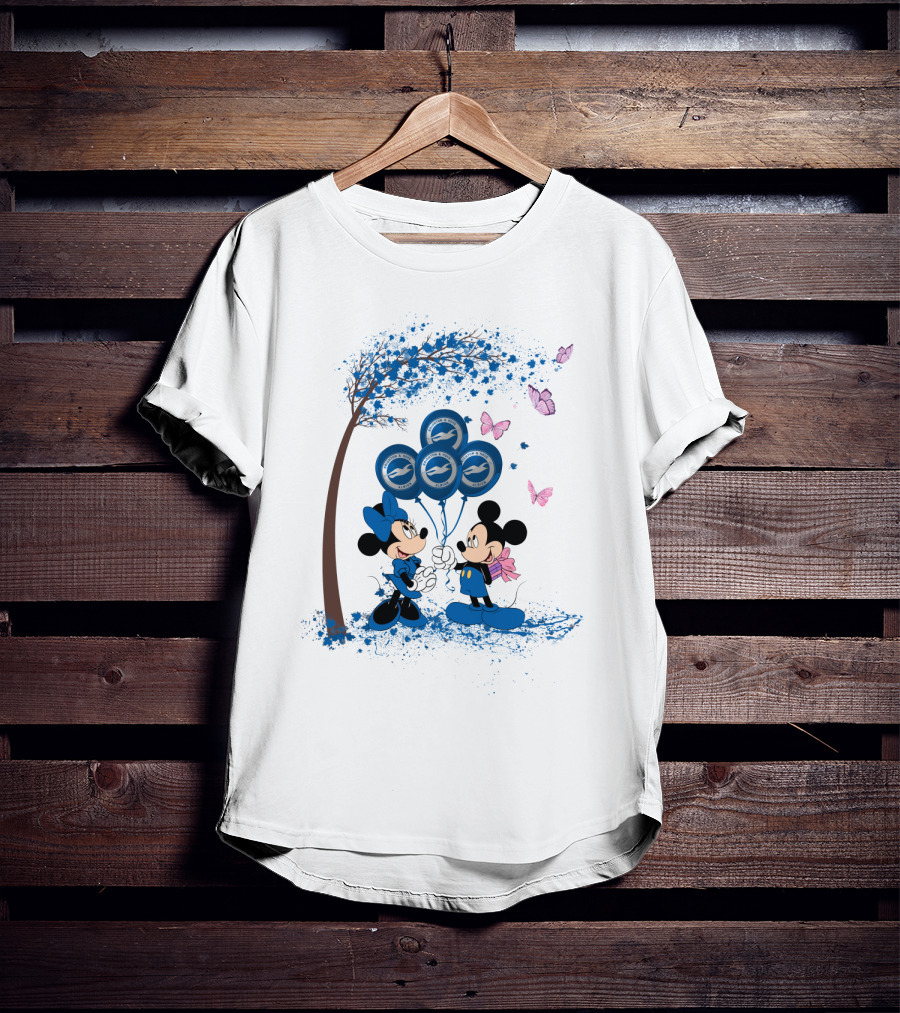 DH 29 Premier League Brighton And Hove Albion Mickey Minnie Balloons T-Shirt