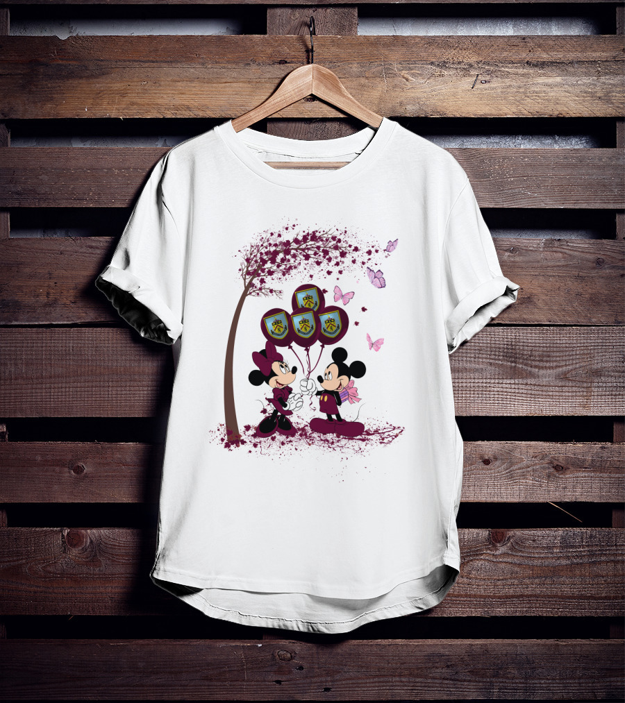 DH 29 Premier League Burnley Balloons With Iconic Mice Characters And Cherry Blossom T-Shirt