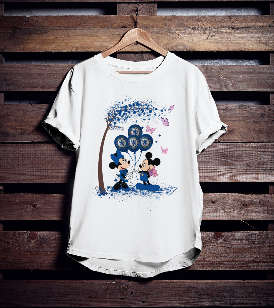 DH 29 Premier League Chelsea Mickey And Minnie Balloons T-Shirt