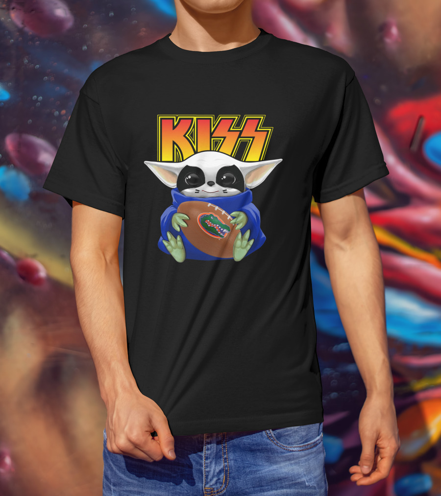 KISS Eric Singer Baby Yoda Florida Gators Football T-Shirt