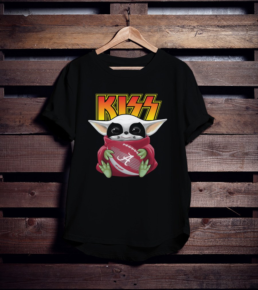 KISS Baby Yoda Alabama Crimson Tide Football T-Shirt