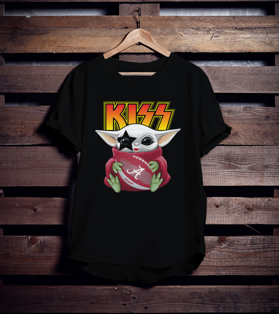 KISS Paul Stanley Baby Yoda Alabama Crimson Tide Football T-Shirt