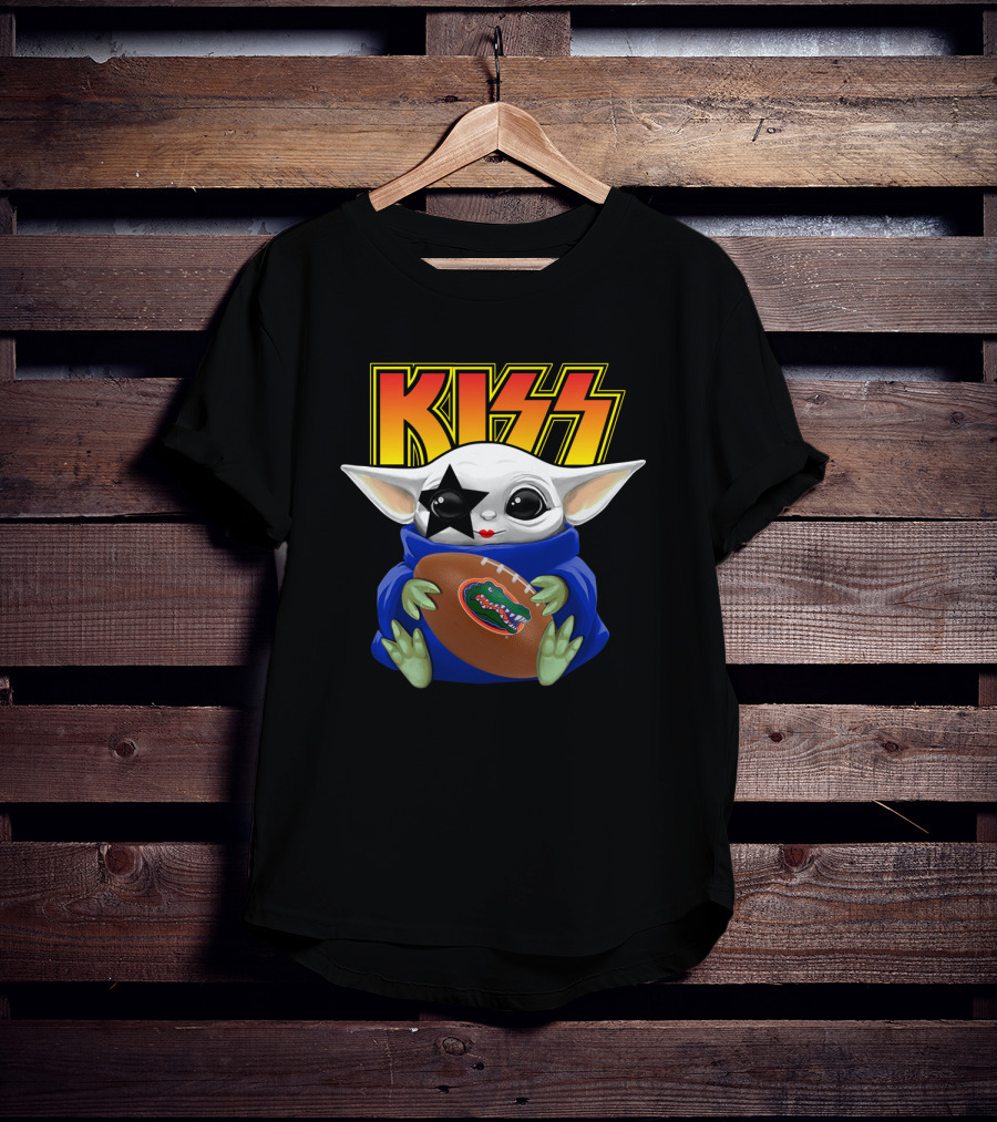 KISS Baby Yoda Paul Stanley Florida Gators Football T-Shirt