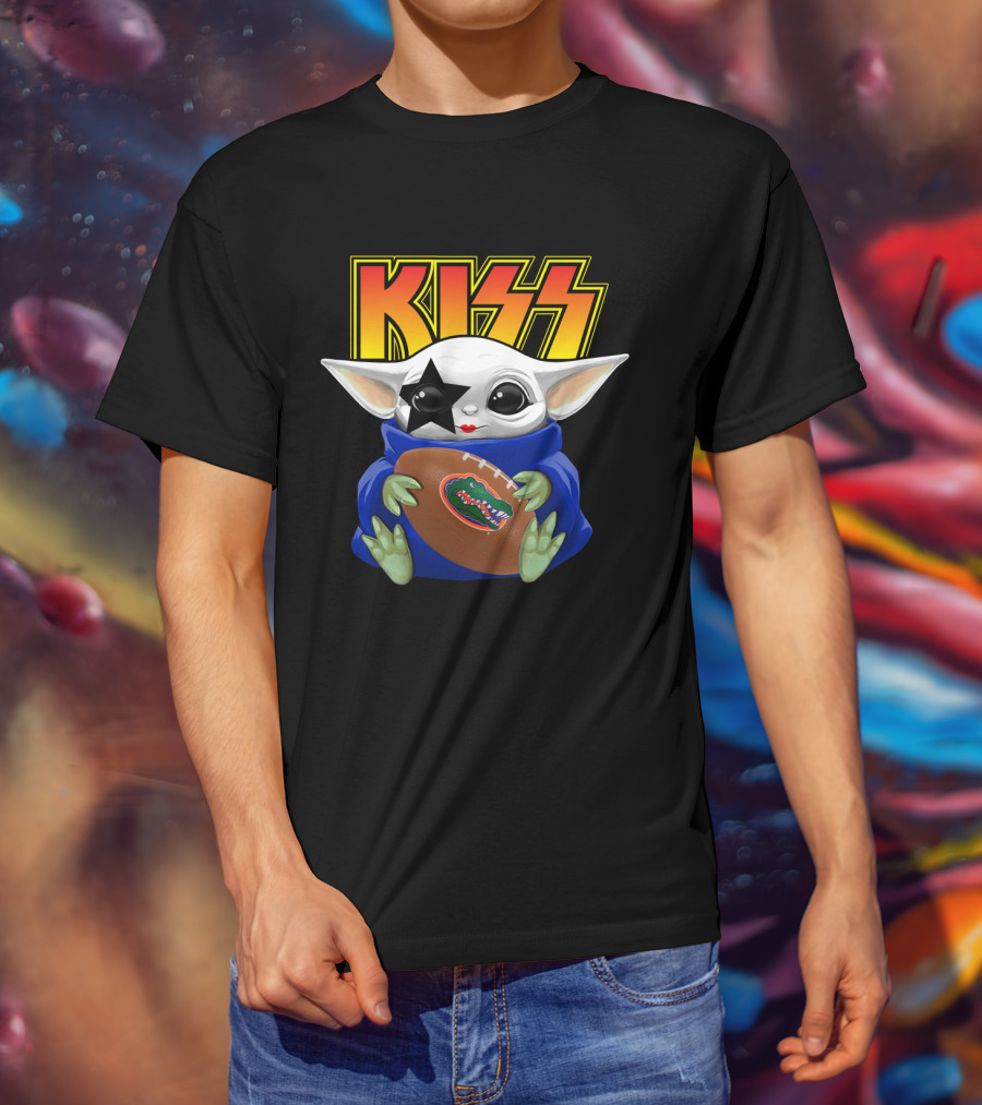 KISS Baby Yoda Paul Stanley Florida Gators Football T-Shirt