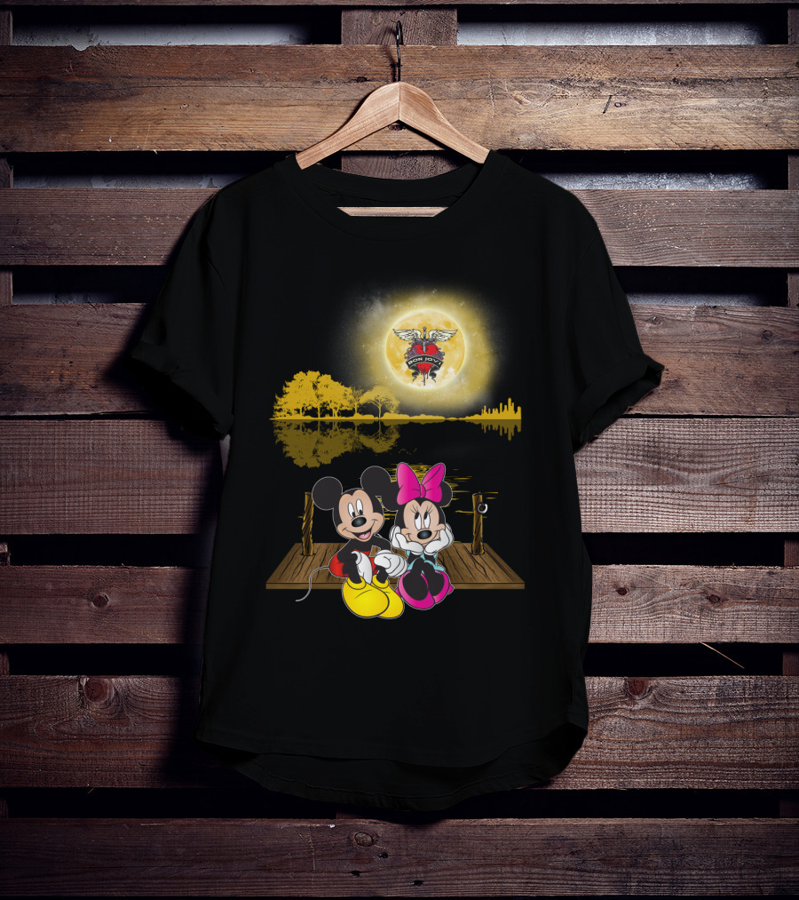 Mickey Minnie Romantic Moonlit Bon Jovi Dock Scene T-Shirt
