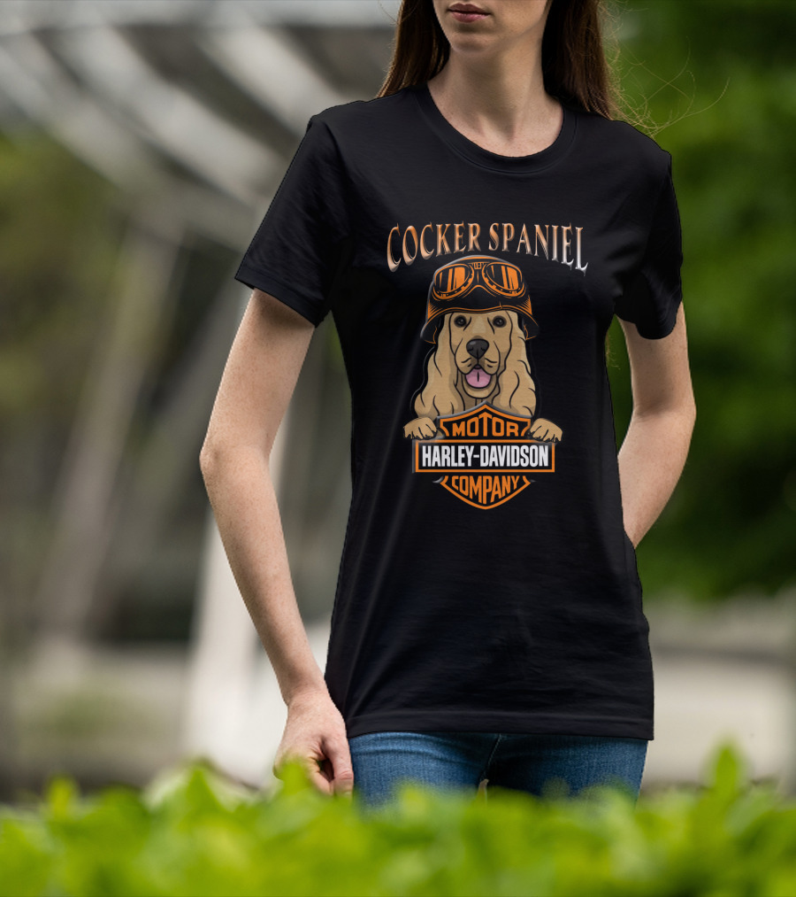 Cocker Spaniel Harley Davidson Motor Company T-Shirt