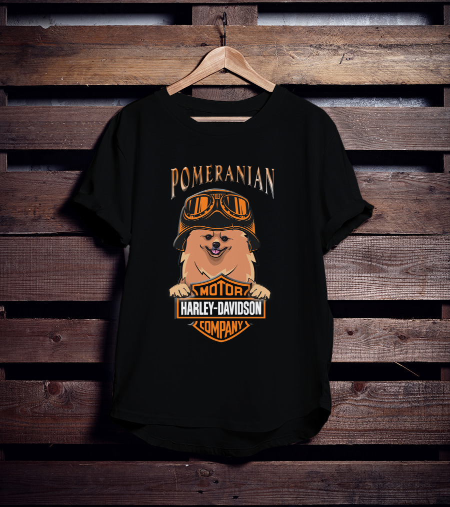 Pomeranian Harley Davidson Motor Company T-Shirt