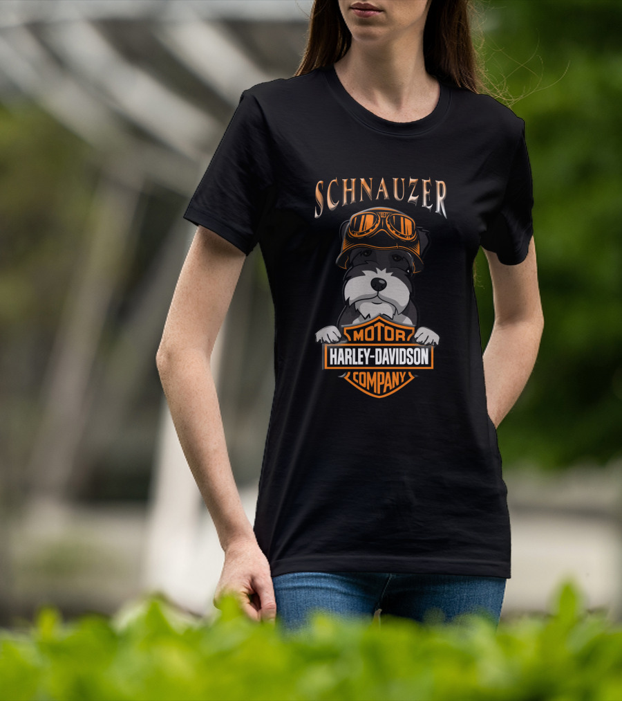 Schnauzer Harley Davidson Motor Company Goggles T-Shirt