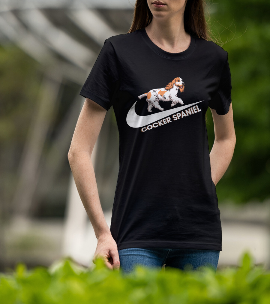 Cocker Spaniel Nike Swoosh Iconic Theme T-Shirt