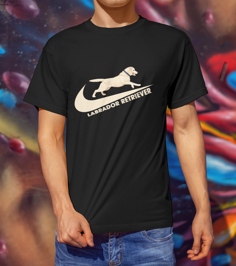 Labrador Retriever Nike Swoosh Dog Jumping T-Shirt