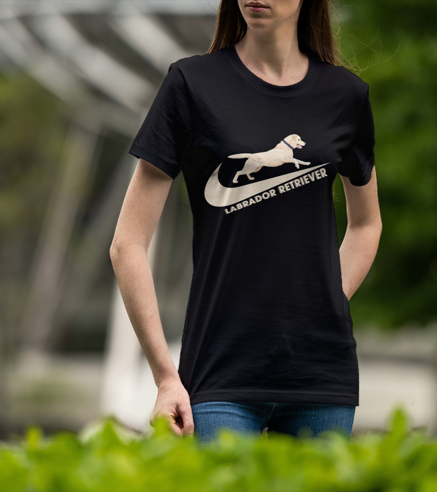Labrador Retriever Nike Swoosh Dog Jumping T-Shirt
