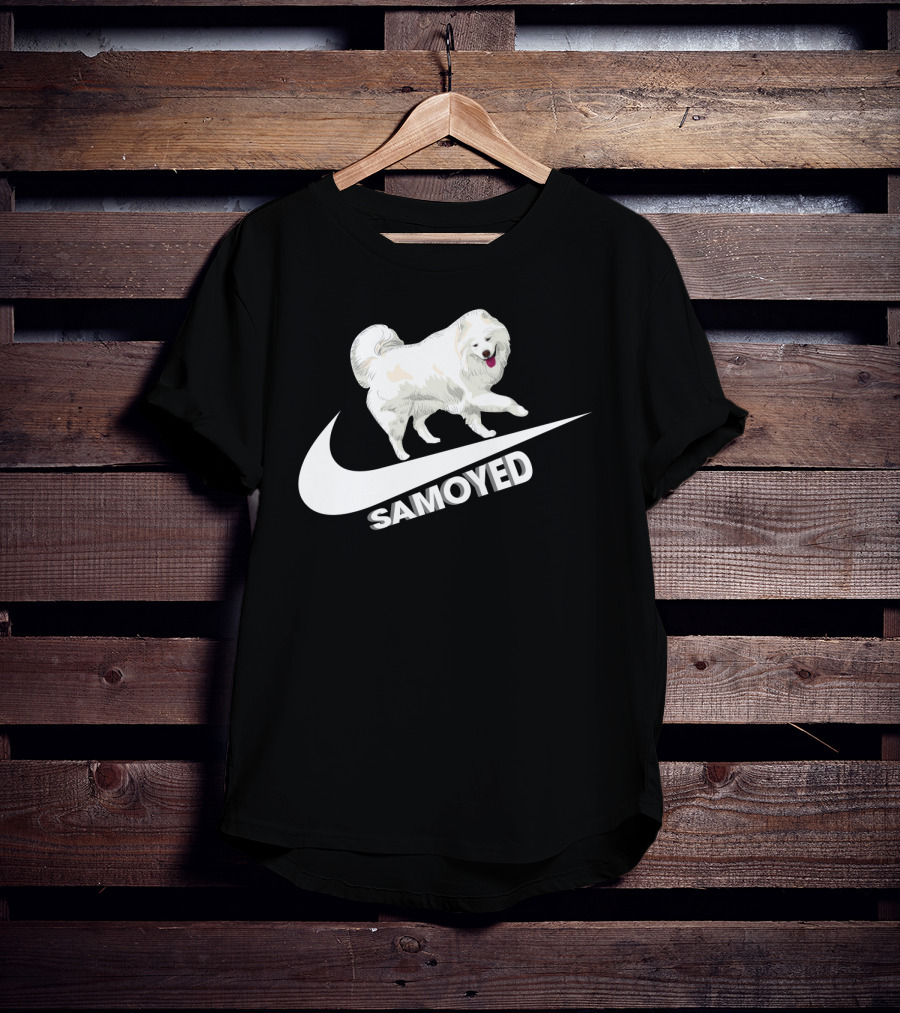 Samoyeds Nike Samoyed Dog On Swoosh T-Shirt