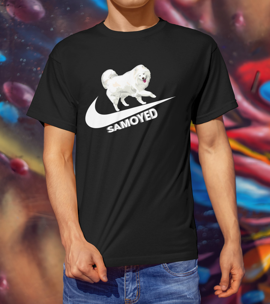 Samoyeds Nike Samoyed Dog On Swoosh T-Shirt