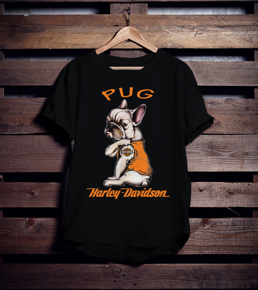 Pug Harley Davidson Motorcycle T-Shirt