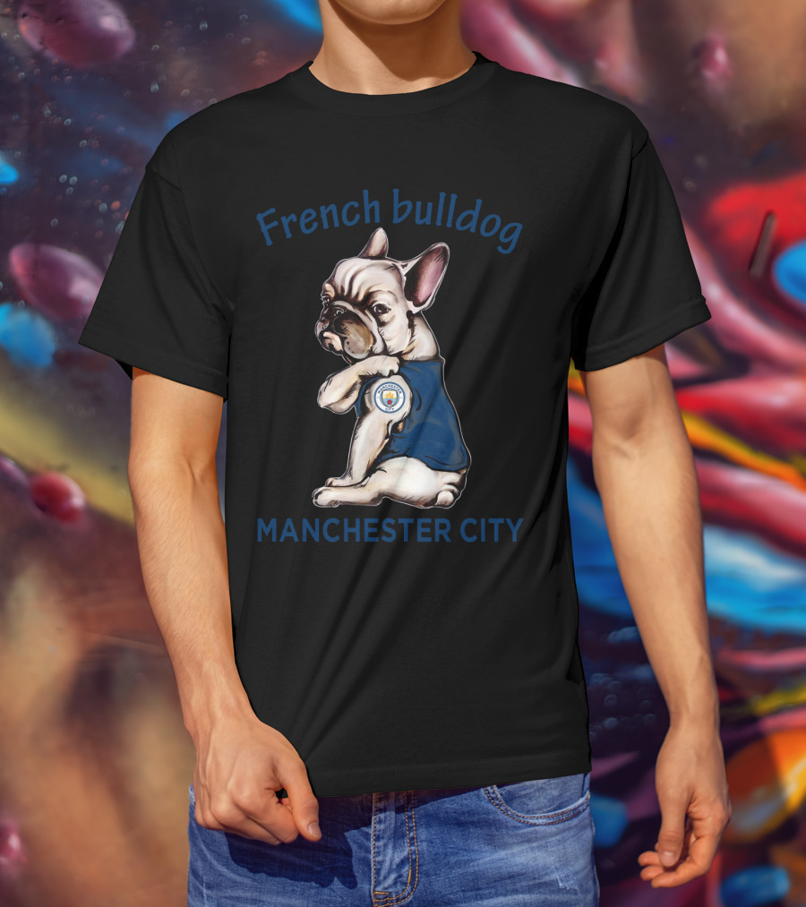 French Bulldog Manchester City T-Shirt