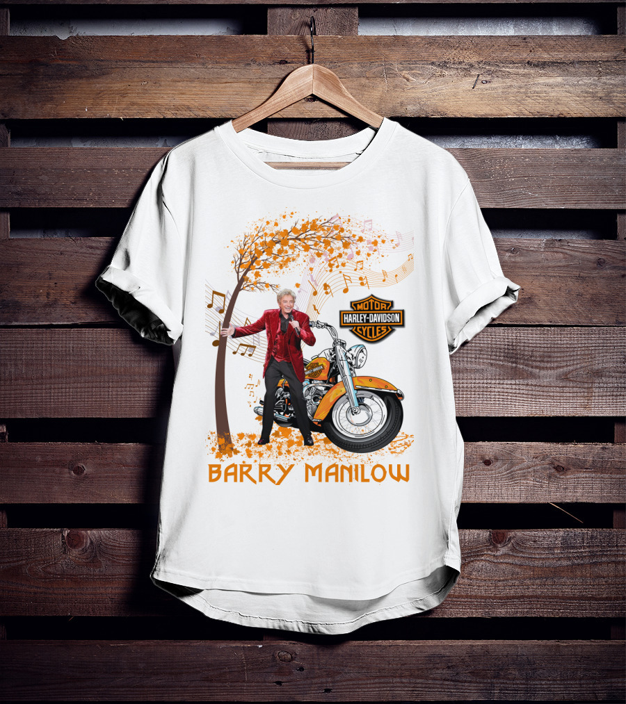 Barry Manilow Harley Davidson Motorcycle Musical Notes T-Shirt