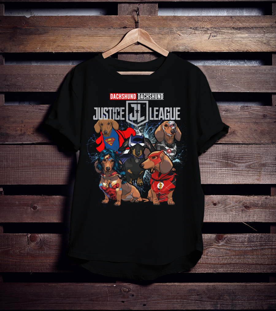 Dachshund Justice League Superheroes DH 55 T-Shirt