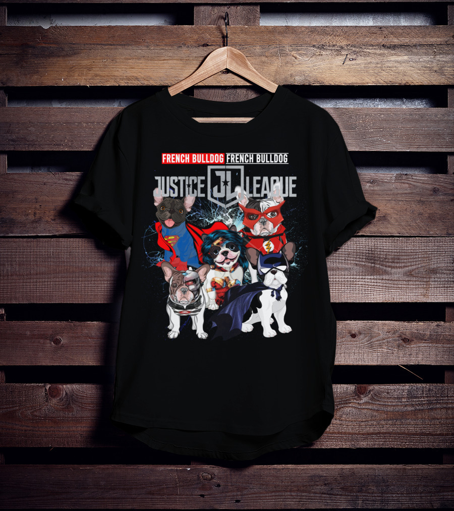 Justice League French Bulldog Superhero Characters DH 55 T-Shirt