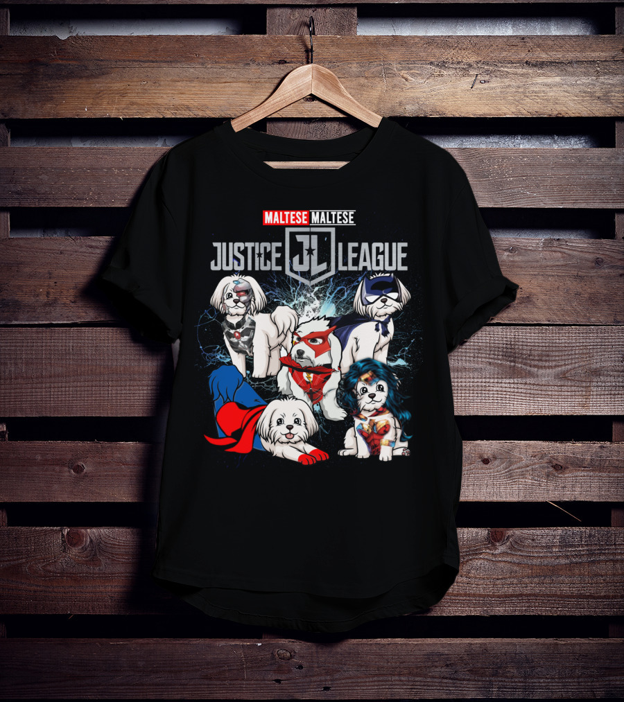 Justice League Maltese Jl Superhero Dogs T-Shirt
