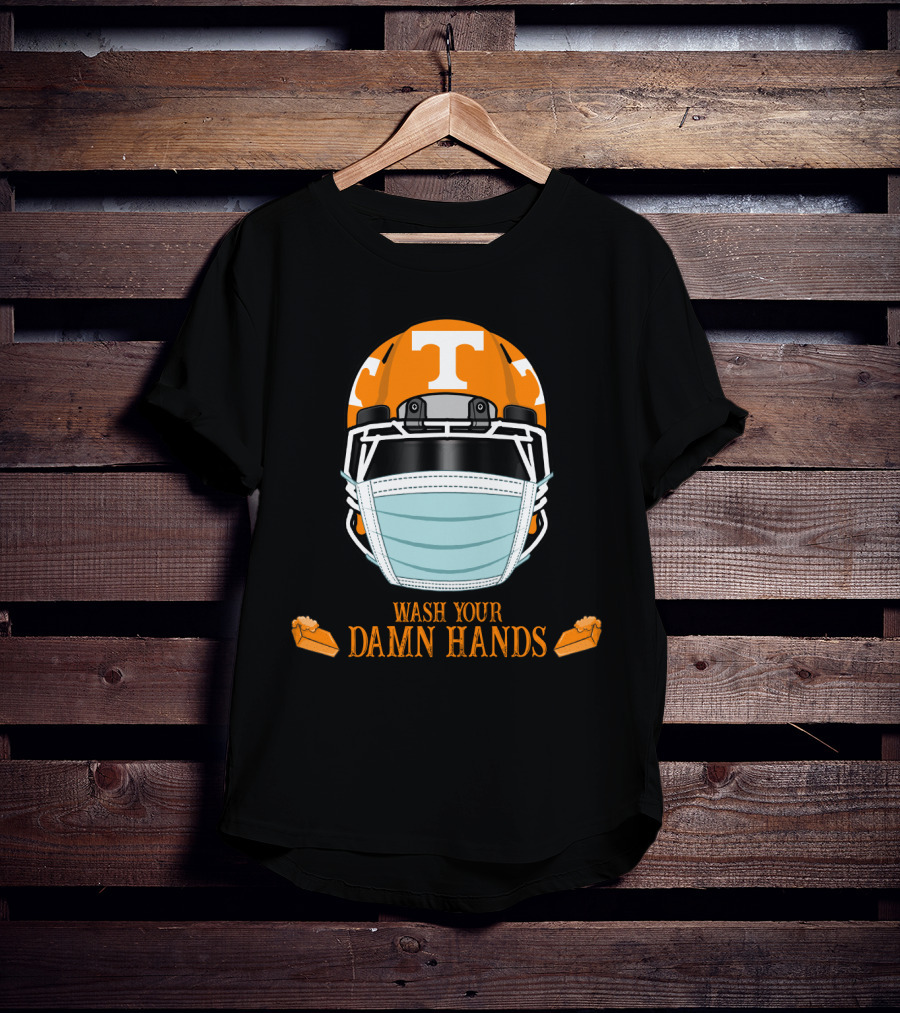 Wash Your Damn Hands Tennessee Volunteers Helmet With Mask T-Shirt